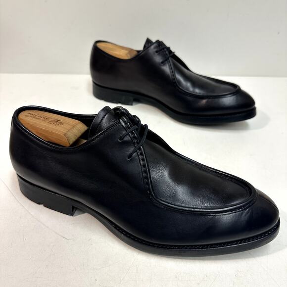 EUC Prada Tyrolean Derby Brushed Leather Split Toe Laced Black Italy UK 9 US 10 - Picture 4 of 12